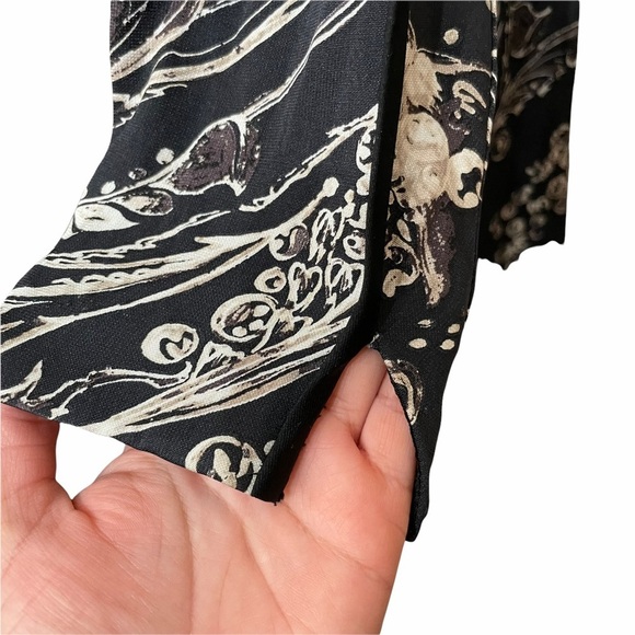 3.1 Phillip Lim Black Printed Silk Shift Dress Size 2 - Picture 8 of 12